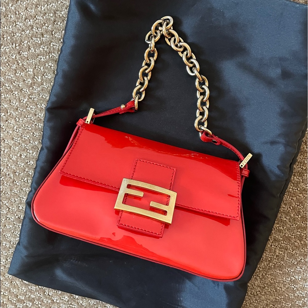 Rare Vintage Fendi Red Mini Shoulder Bag